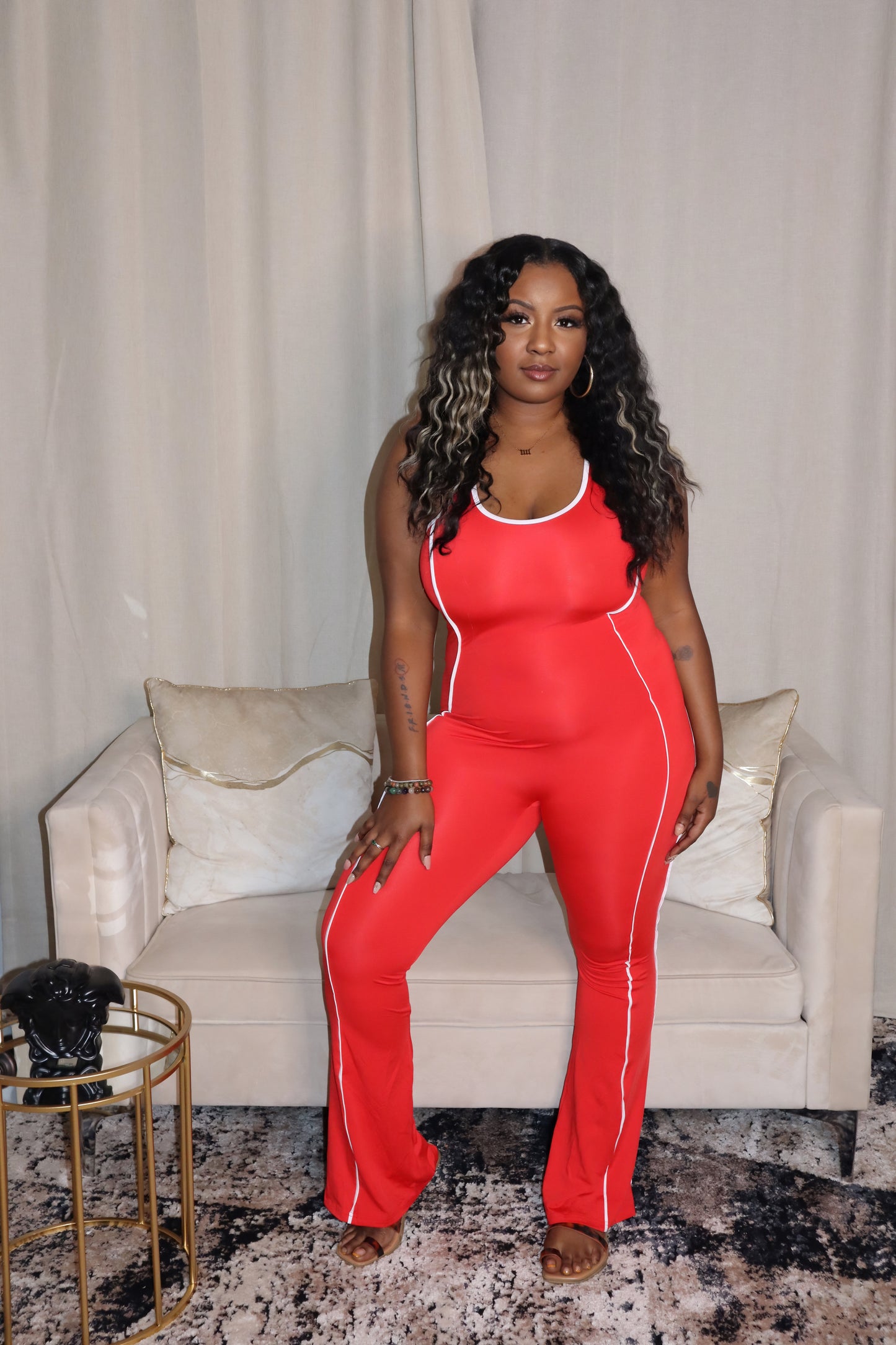 Be Yourself Jumpsuit - Red